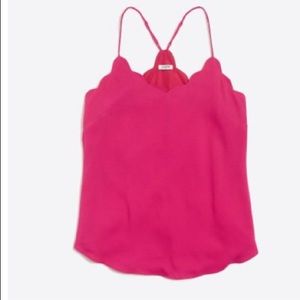 Jcrew factory hot pink scallop tank top